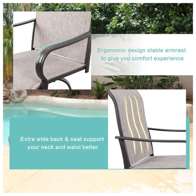 Vongrasig 2pc Patio Swivel Bar Chairs, Outdoor Furniture Stool Set, Taupe(Used) - VMInnovations