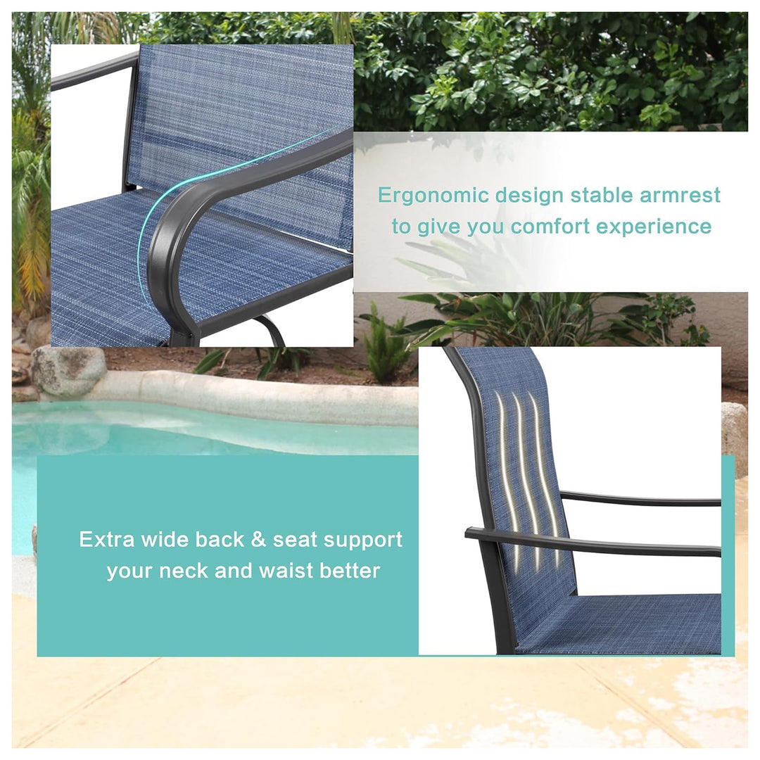 Vongrasig 2pc Patio Swivel Bar Chairs, Outdoor Stool Set, Gray(Open Box) - VMInnovations