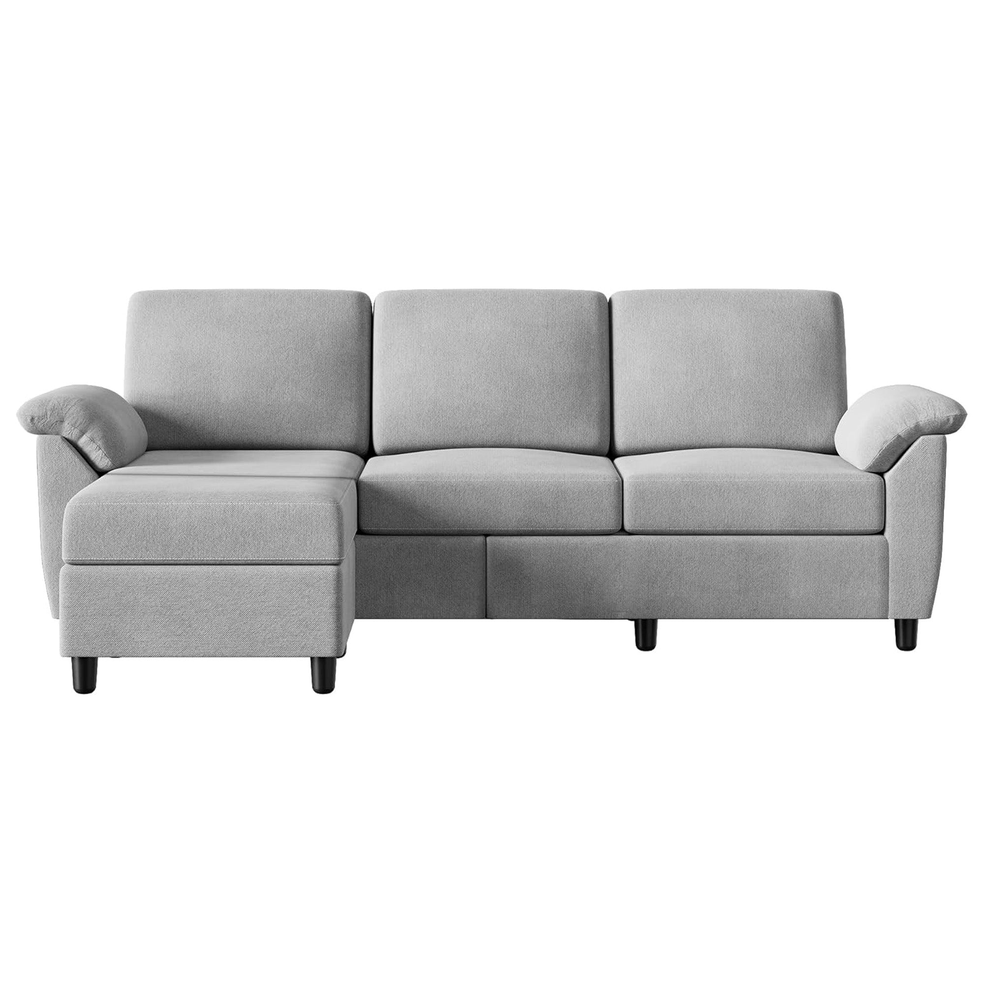 Vongrasig 79" Convertible Sectional Sofa Couch, L Shaped, Light Gray(Open Box) - VMInnovations