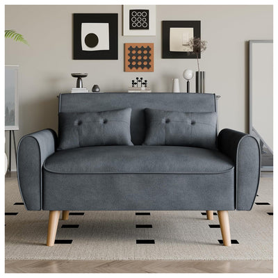 Vongrasig 47" Modern Loveseat Sofa Couch w/Back Cushions, Gray(Open Box) - VMInnovations