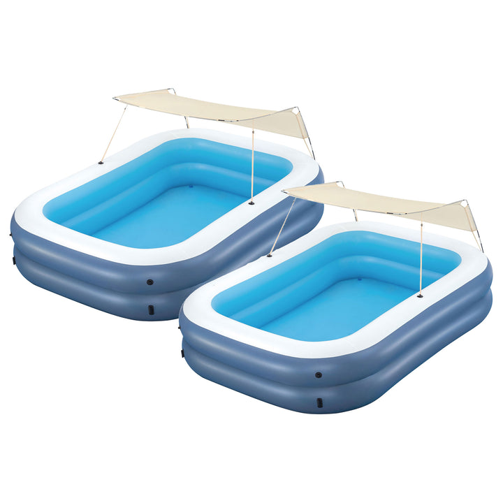 H2OGO! 8 Foot 4 Inch x 70 Inch Summer Bliss Shade Inflatable Family Pool, 2 Pack