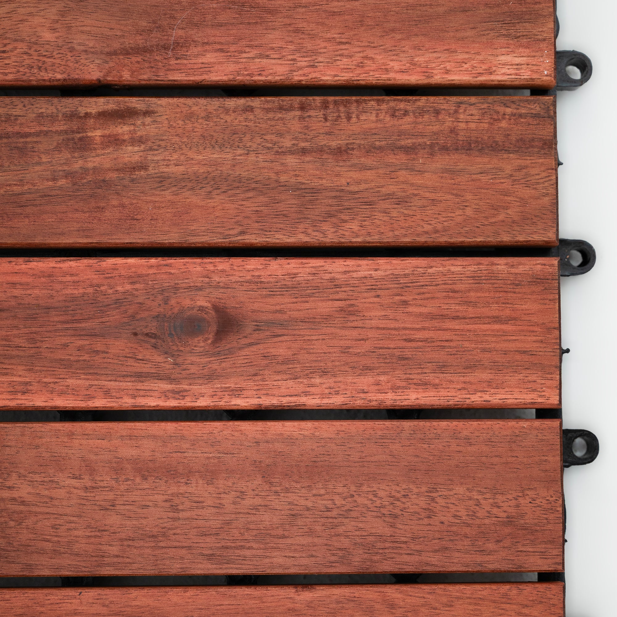 Bliss Outdoors Hardwood 6-Slat Interlocking Wood Deck Tiles,Set of 10 (Open Box)