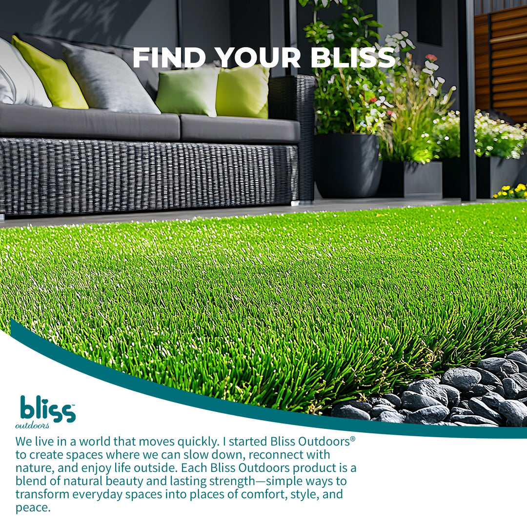 Bliss Outdoors 12"x12" Artificial PP Grass Interlocking Tiles, Green, Set of 30