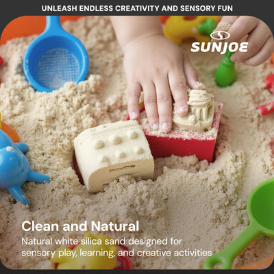 Sun Joe Ultra Fine Silica Play Sand for Sandboxes and Sensory Tables, 20lb, PLYSAND20
