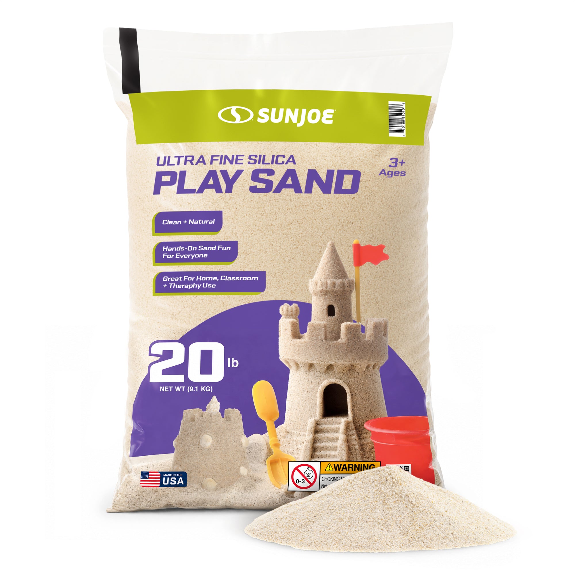 Sun Joe Ultra Fine Silica Play Sand for Sandboxes and Sensory Tables (Open Box) - VMInnovations