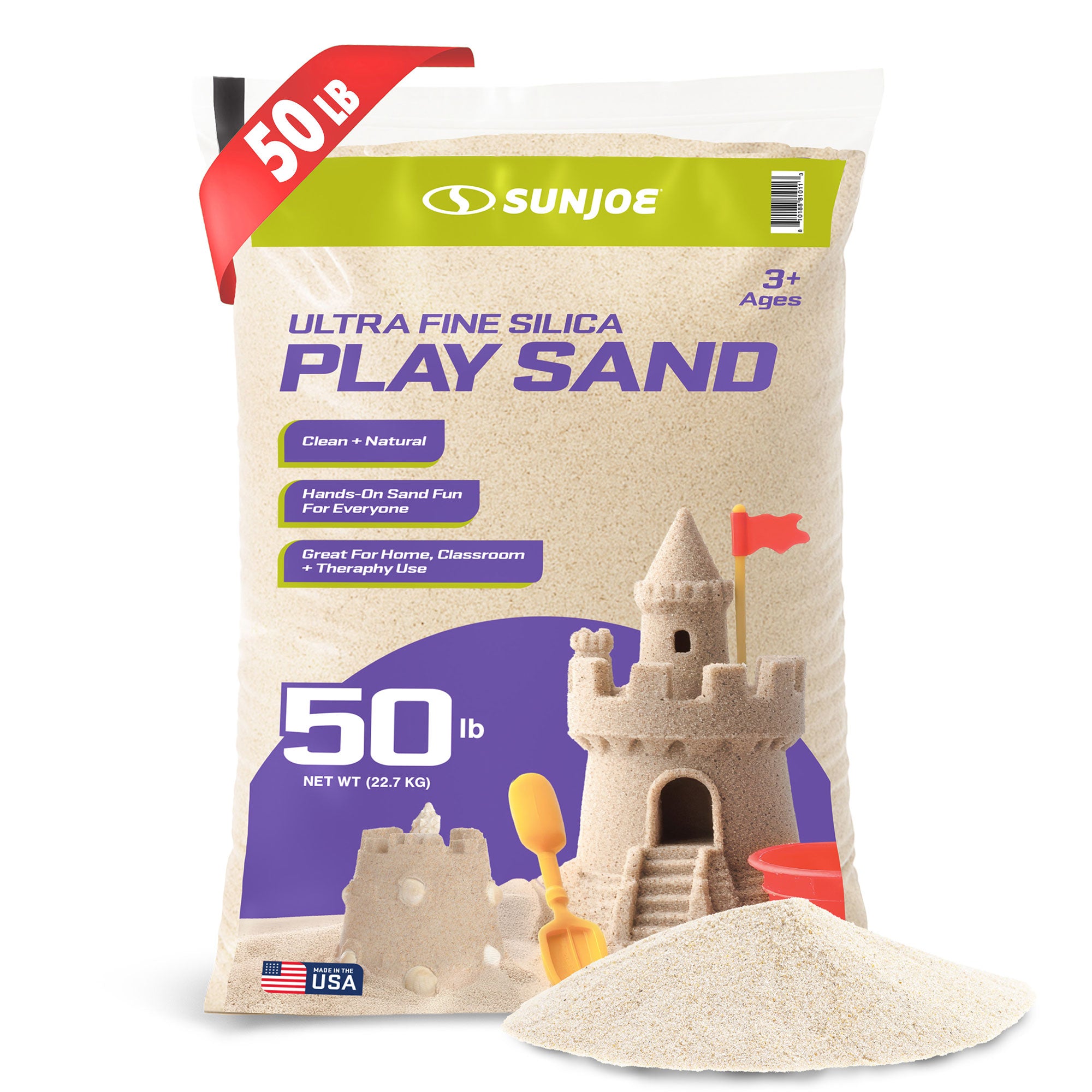 Sun Joe Ultra Fine Silica Play Sand, Sandboxes & Sensory Tables, 50 lbs, 3 Pack