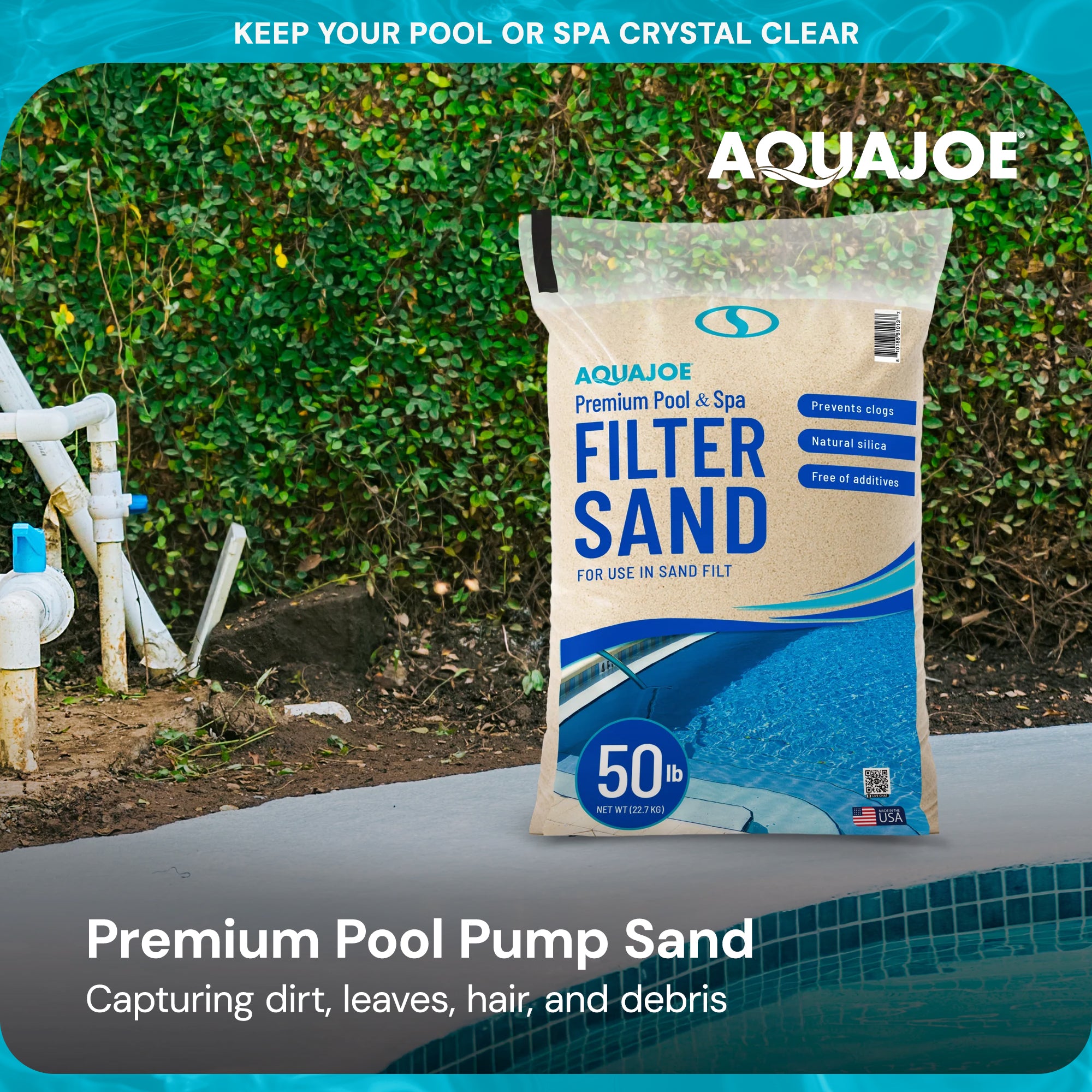 Aqua Joe Premium Pool & Spa Filter Sand for Swimming Pools, 50 lb,  (Used)
