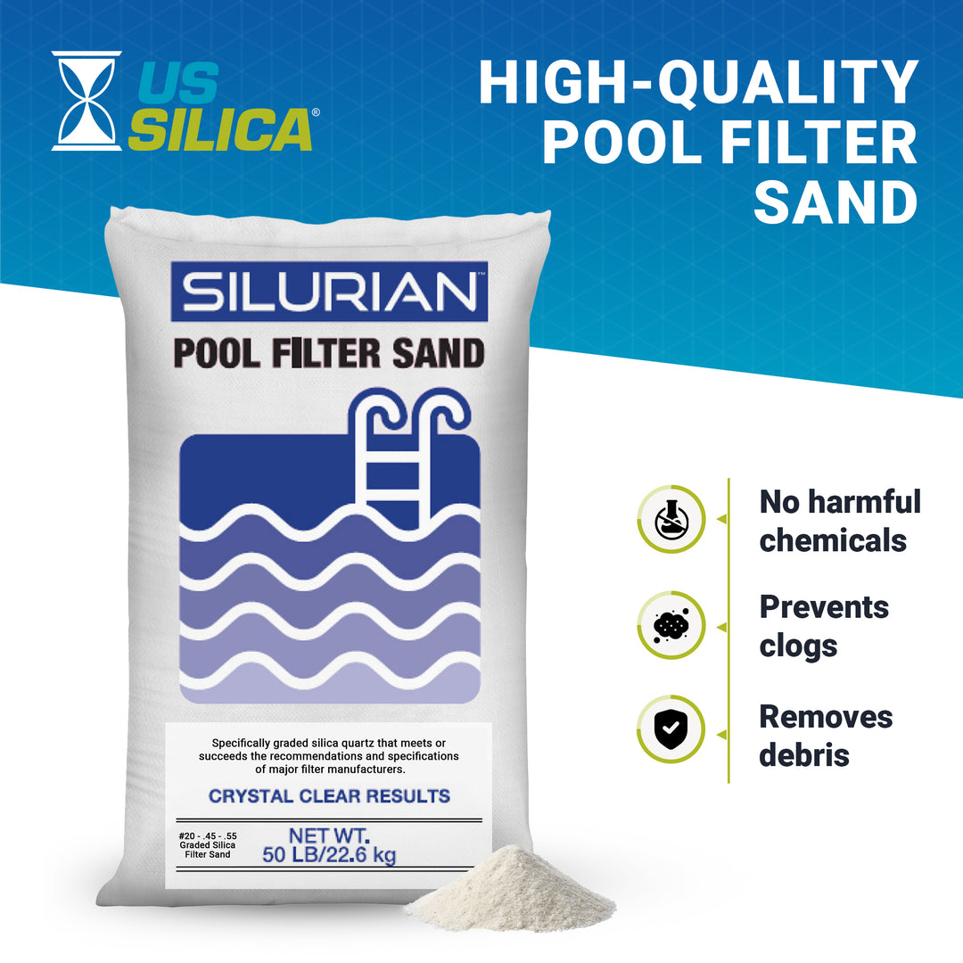 U.S. Silica 2 Pack SILURIAN 20 Grade Pool Filter Sand for Optimal Filtration - VMInnovations