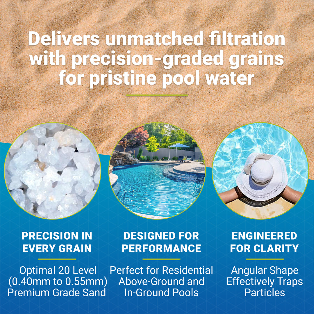 U.S. Silica 2 Pack SILURIAN 20 Grade Pool Filter Sand for Optimal Filtration - VMInnovations