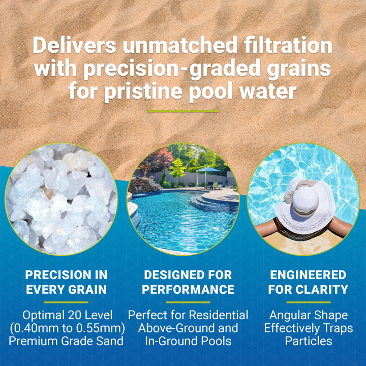 U.S. Silica 2 Pack SILURIAN 20 Grade Pool Filter Sand for Optimal Filtration - VMInnovations