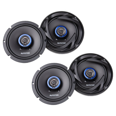 Autotek Street Machine 6.5 Inch 2-Way Shallow Car Audio Coaxial Speakers, 2 Pack