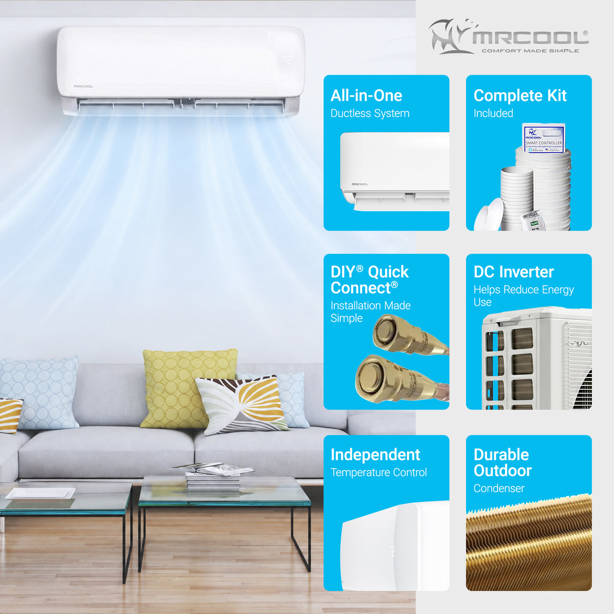 MRCOOL Easy Pro 18K BTU DIY Ductless Mini-Split Air Conditioner Heat Pump System - VMInnovations