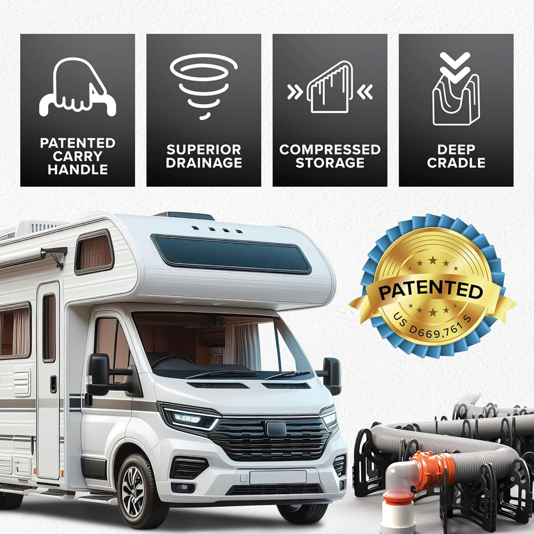 Camco RhinoFLEX 20' Sewer Hose with Sidewinder Support RV Trailer Accessory Set