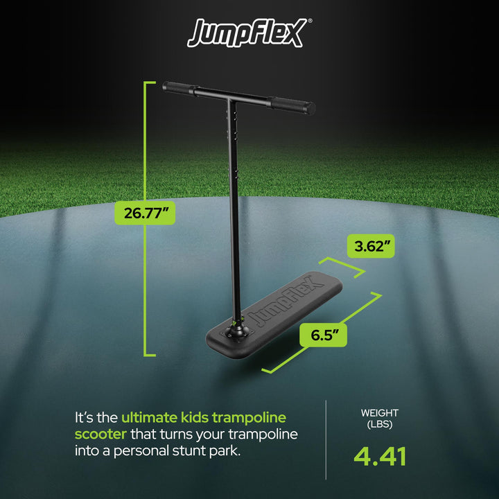 JumpFlex Trampoline Trick Scooter with Non-Slip HandleBar and Foam Base, Black - VMInnovations