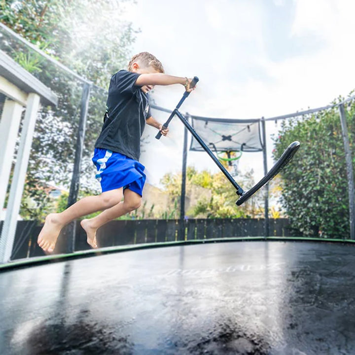 JumpFlex Trampoline Trick Scooter with Non-Slip HandleBar and Foam Base, Black