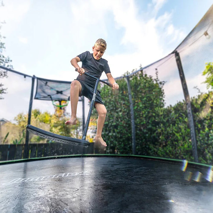 JumpFlex Trampoline Trick Scooter with Non-Slip HandleBar and Foam Base, Black