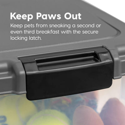 IRIS USA Pet Food Storage Container, Stackable 30 and 11 Pound Bins, Dark Gray
