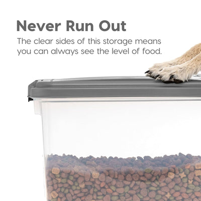 IRIS USA Pet Food Storage Container, Stackable 30 and 11 Pound Bins, Dark Gray