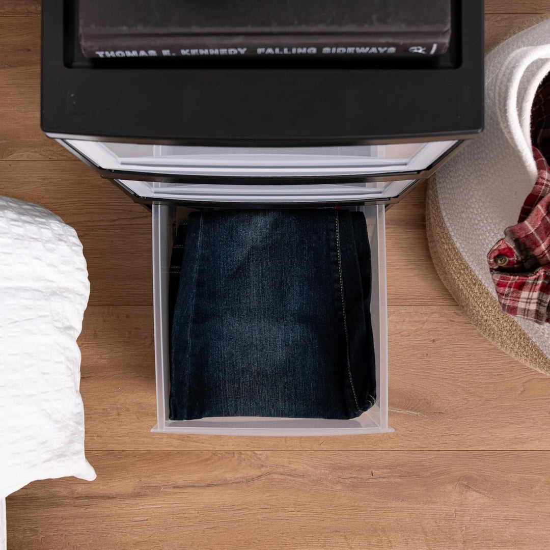 IRIS USA 3 Pack 14.5 Qt Plastic Drawer Storage Organizer, Stackable Unit(Used)