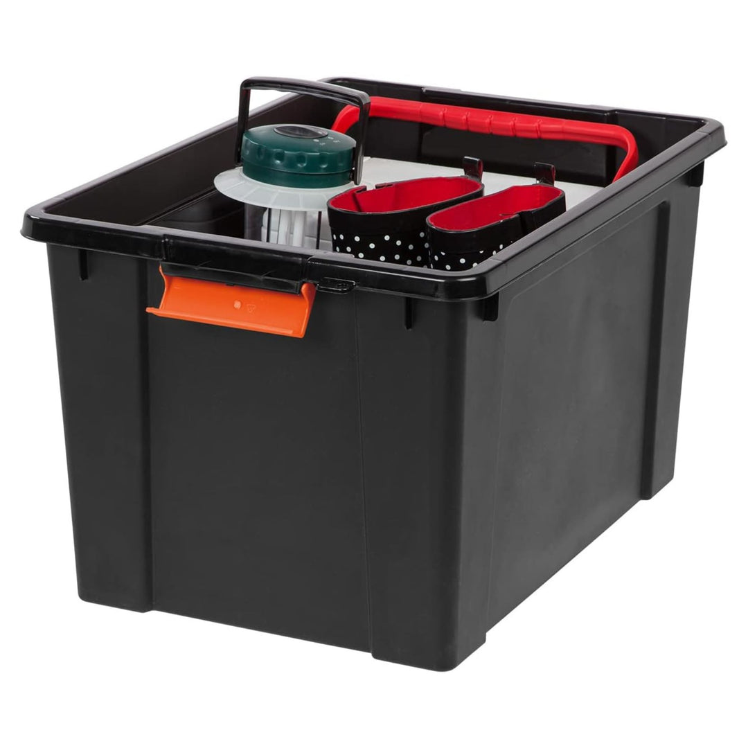 IRIS USA 2 Pack, 20 Gal Lockable Storage Bins Stackable Containers (Open Box)