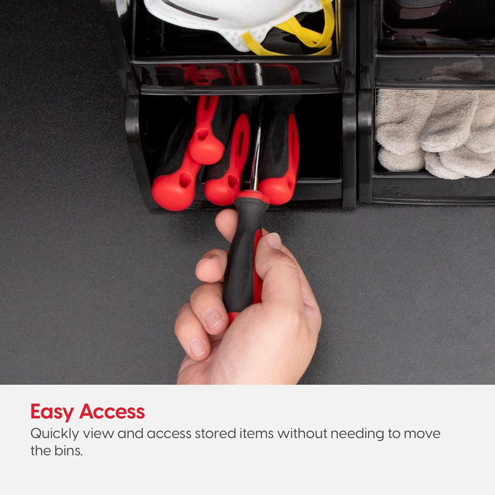 IRIS USA 6PK Stackable Plastic Storage Bins Organizer, Garage, Jumbo (Open Box) - VMInnovations