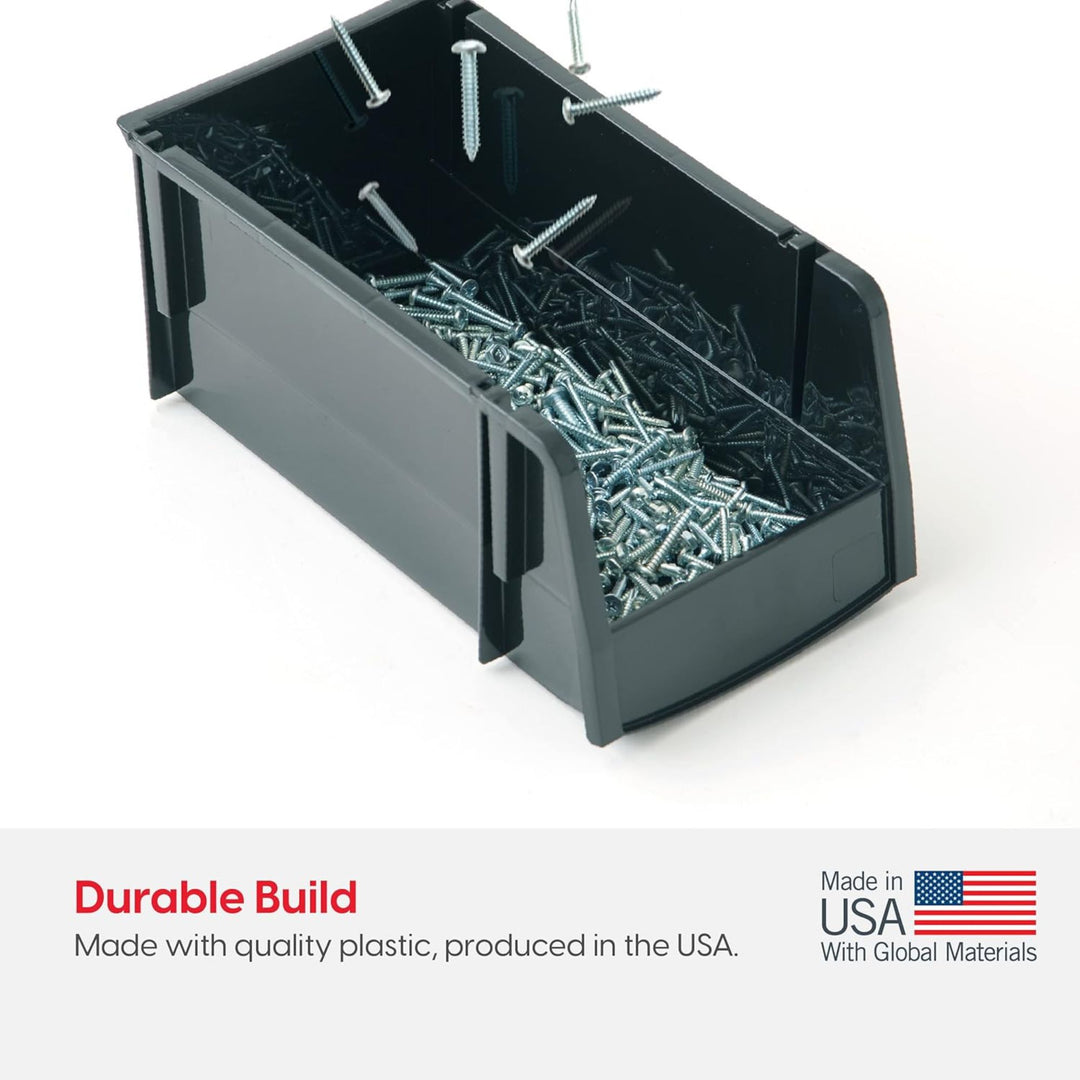 IRIS USA 6PK Stackable Plastic Storage Bins Organizer, Garage, Jumbo (Open Box) - VMInnovations