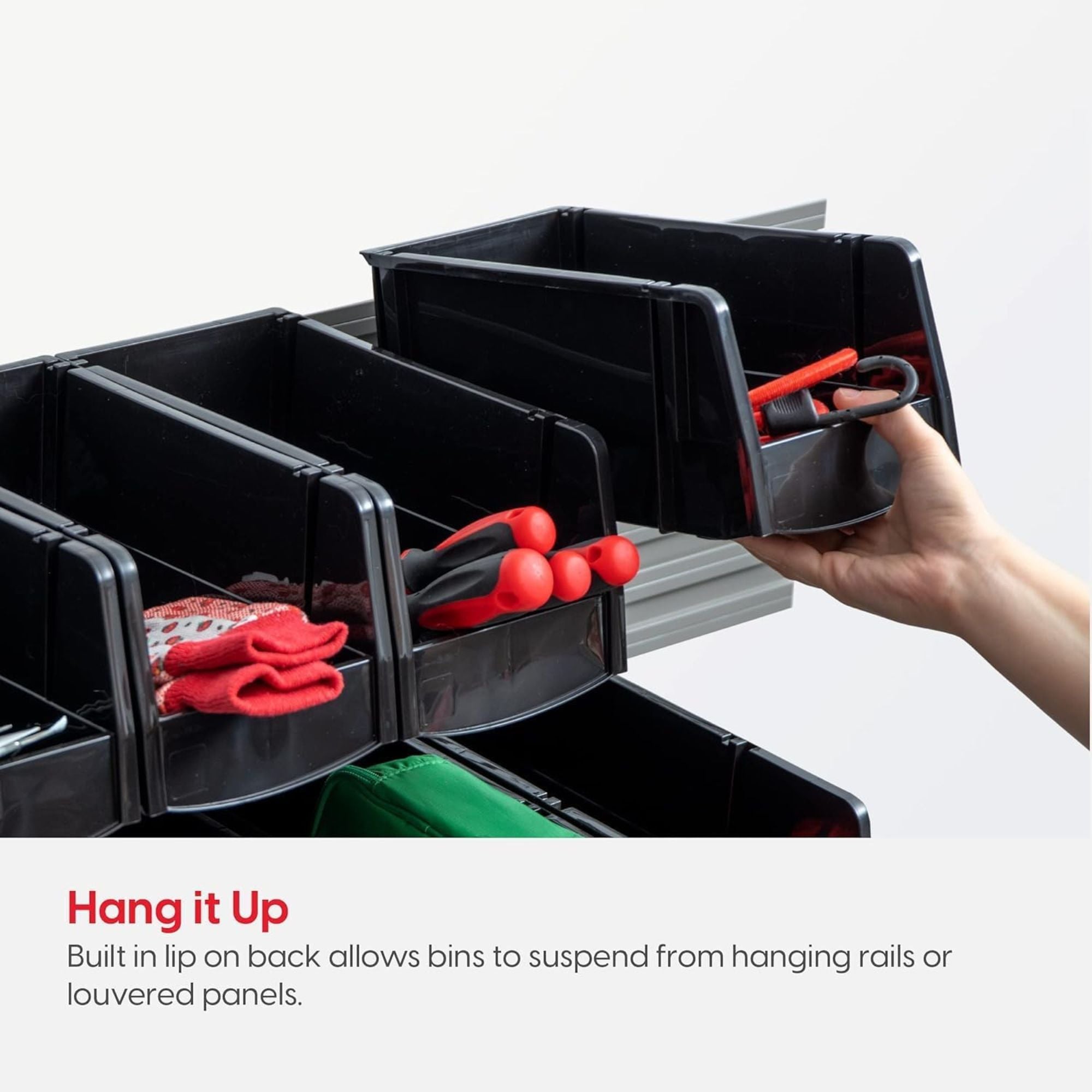 IRIS USA 6 Pack Stackable Plastic Storage Bins Organizer, Garage, Jumbo (Used)