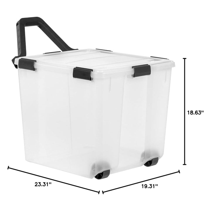IRIS USA 3pk 106qt WEATHERPRO Wheeled Plastic Storage Bin w/Secure Lid(Open Box)
