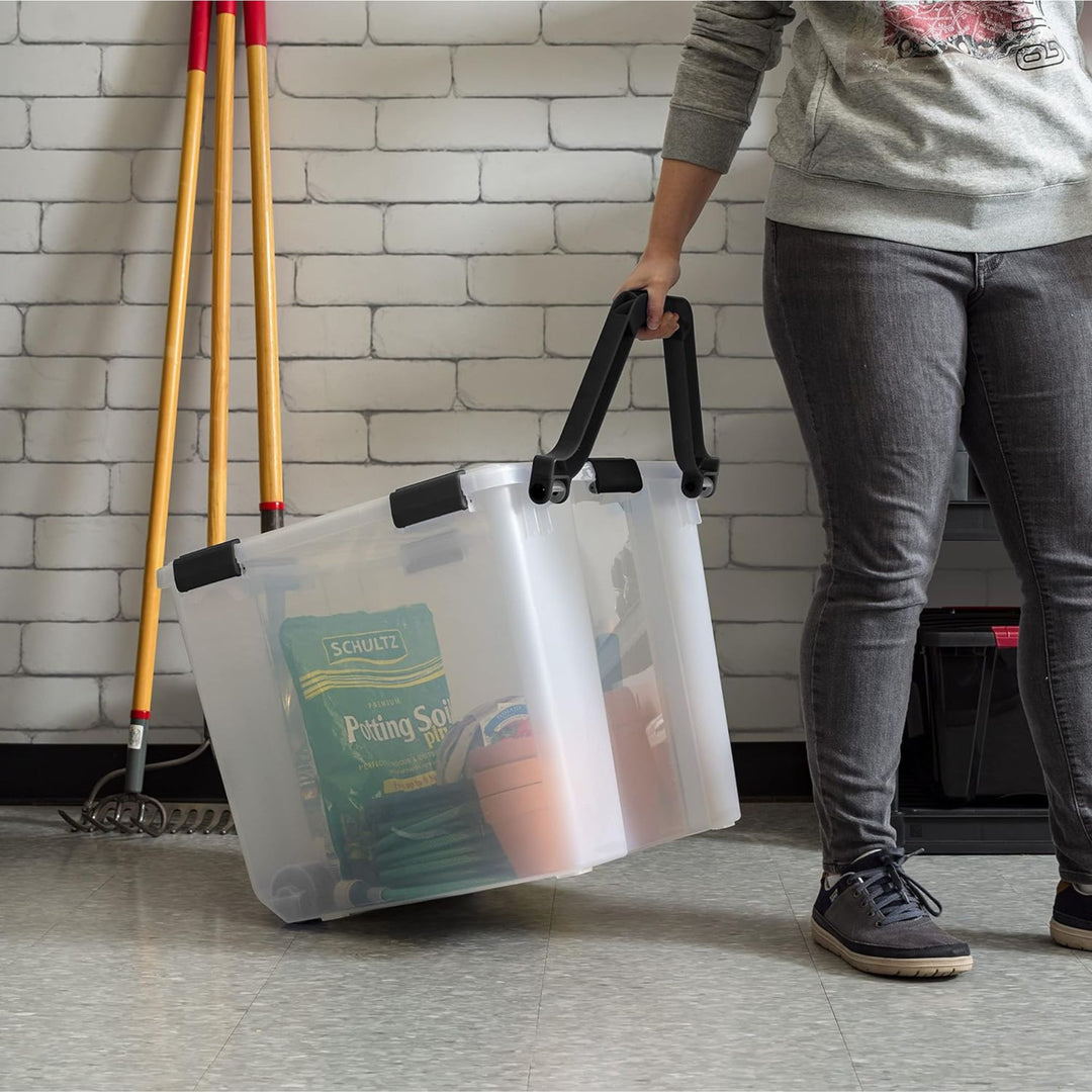 IRIS USA 3pk 106qt WEATHERPRO Wheeled Plastic Storage Bin w/Secure Lid(Open Box)