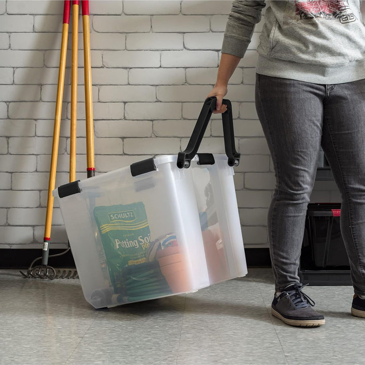 IRIS USA 3pk 106qt WEATHERPRO Wheeled Plastic Storage Bin w/Secure Lid(Open Box)