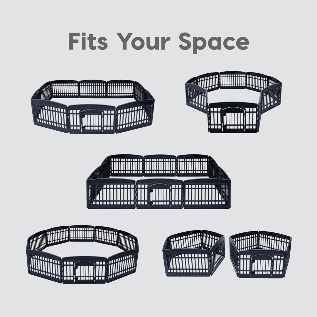 IRIS USA 10 Panel 24 Inch Dog & Pet Playpen with Door, Indoor&Outdoor(Open Box)