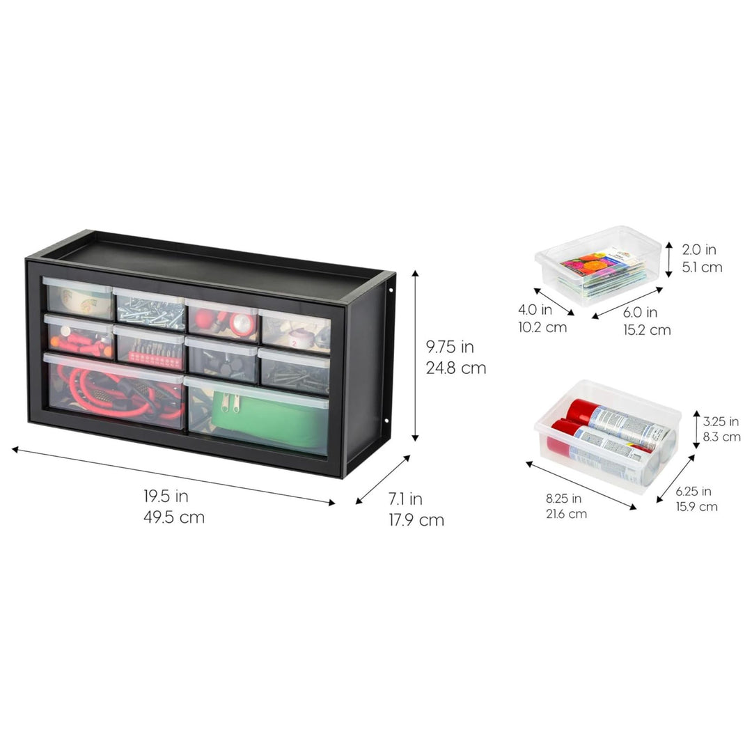 IRIS USA 2PK 10 Drawer Organizer Storage Cabinet for Hardware Supplies(Open Box) - VMInnovations