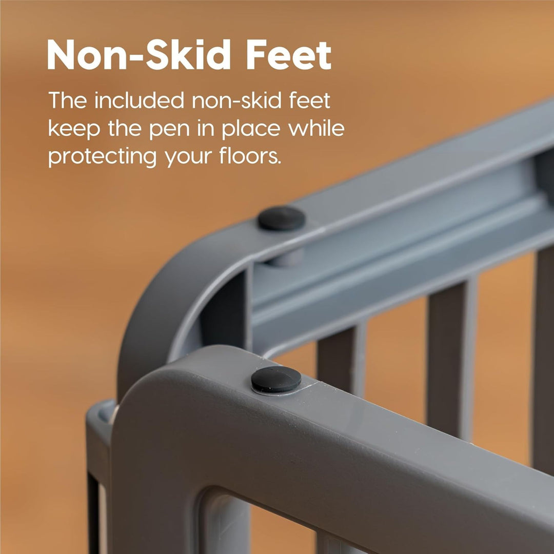 IRIS USA 8 Panel 34" Pet Playpen w/Door, Indoor or Outdoor, Grey (For Parts)