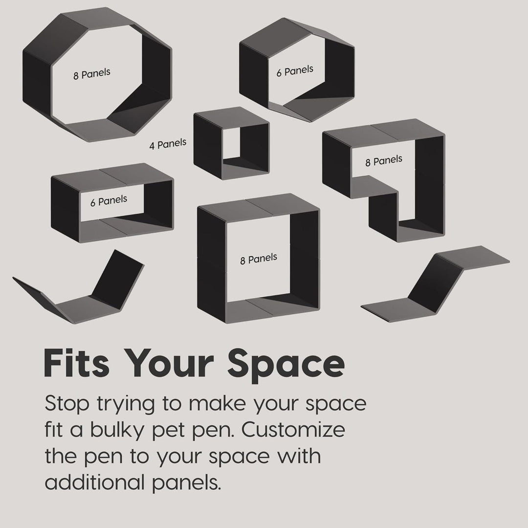 IRIS USA 8 Panel 34" Pet Playpen w/Door, Indoor or Outdoor, Grey (For Parts)