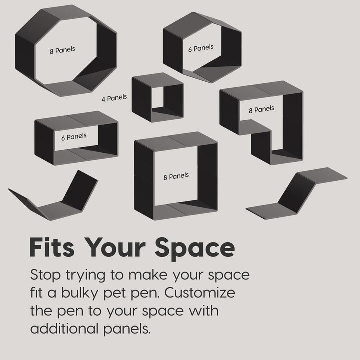 IRIS USA 8 Panel 34" Pet Playpen w/Door, Indoor or Outdoor, Grey (For Parts)