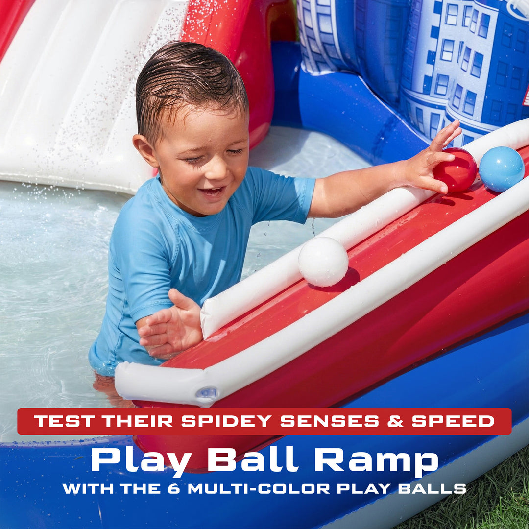 Bestway Spider-Man Inflatable Kids Outdoor Water Play Center and Built-In Slide - VMInnovations