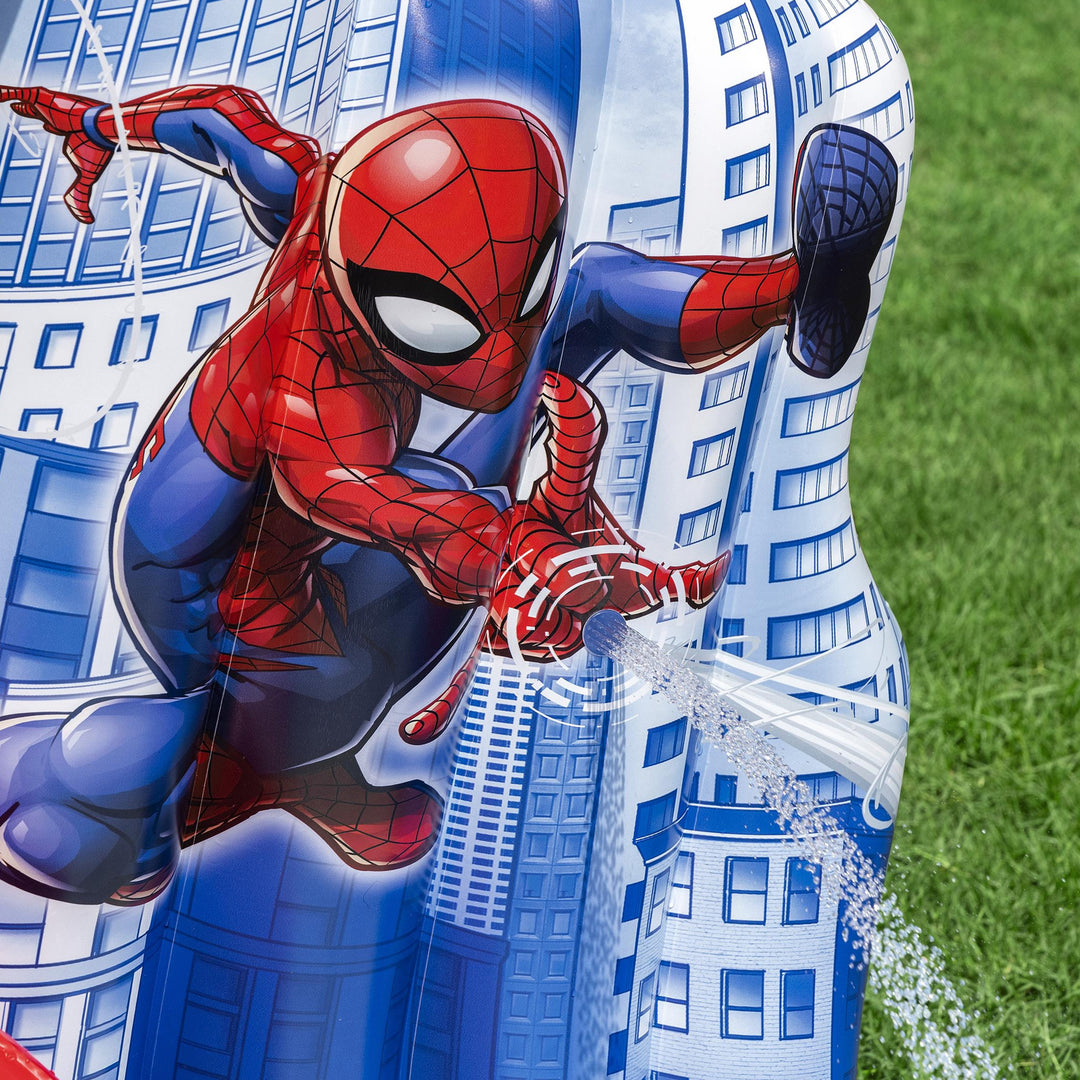 Bestway Spider-Man Inflatable Kids Outdoor Water Play Center and Built-In Slide - VMInnovations