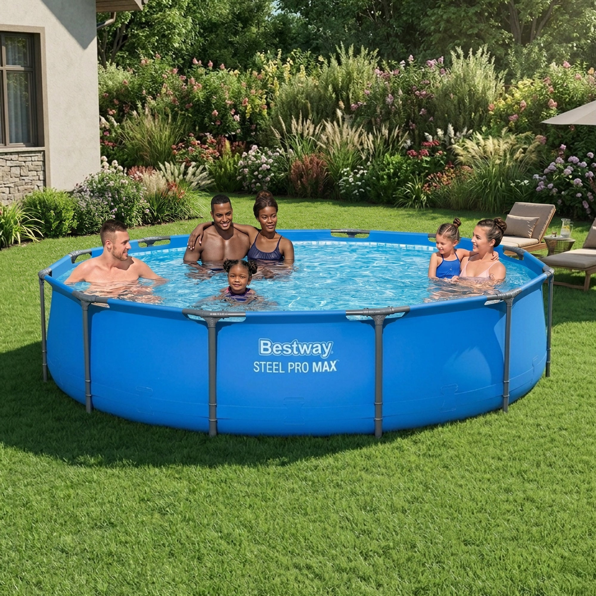 Bestway Steel Pro MAX 12’ x 30" Metal Frame Above Ground Pool, POOL ONLY (Used) - VMInnovations
