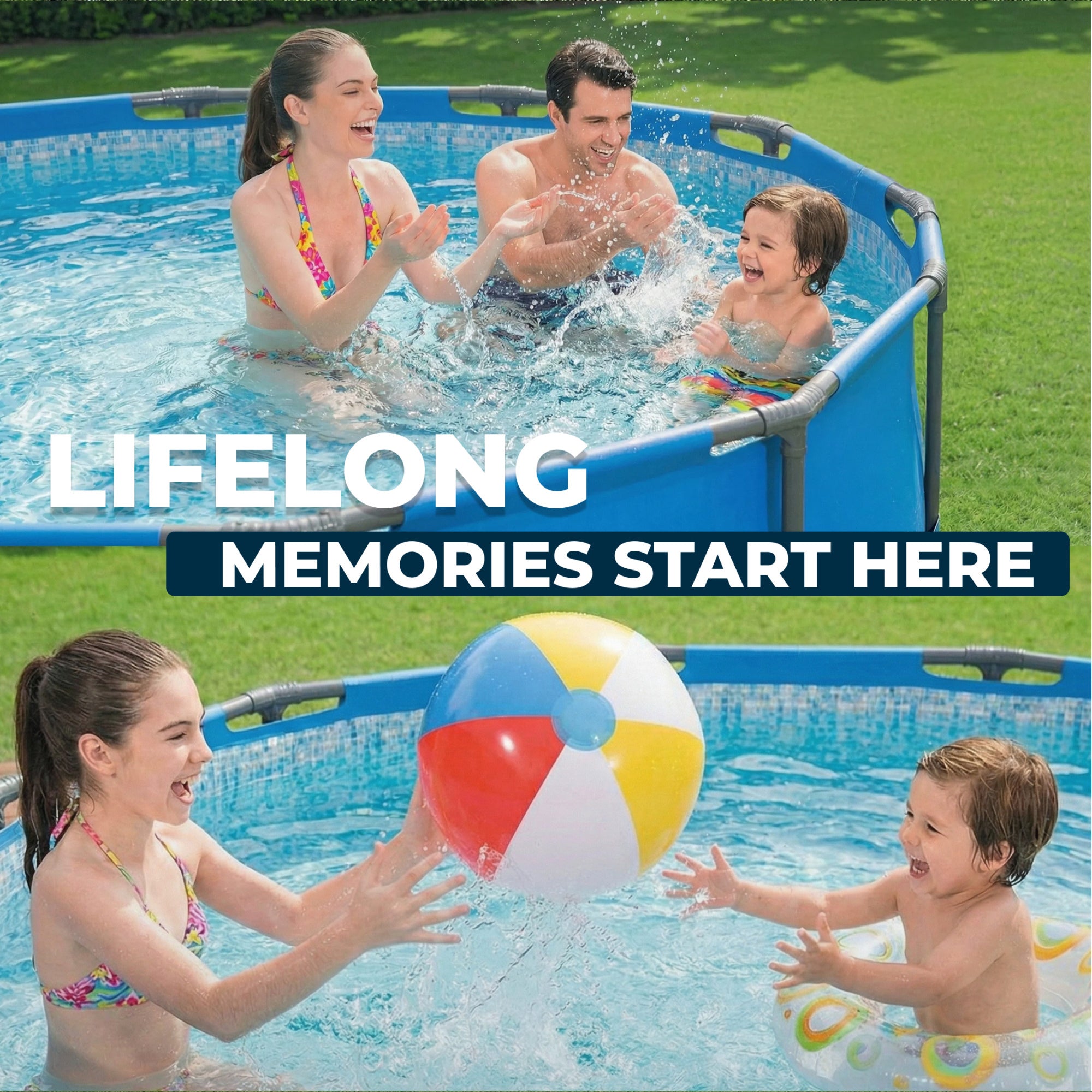 Bestway Steel Pro MAX 12’ x 30" Metal Frame Above Ground, POOL ONLY (Open Box)