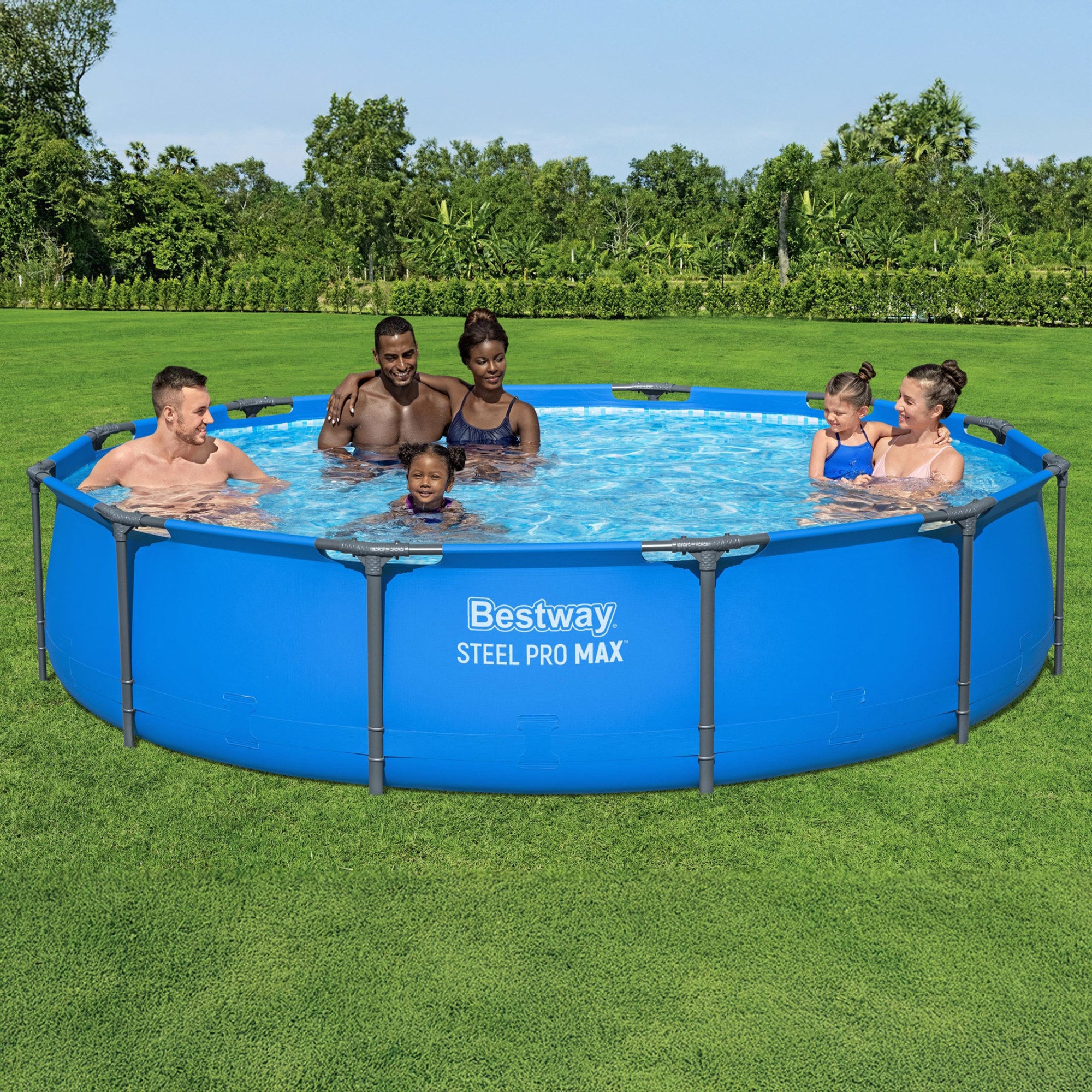 Bestway Steel Pro MAX 12’ x 30" Metal Frame Pool & 1,500 Gallon Cartridge Pump - VMInnovations