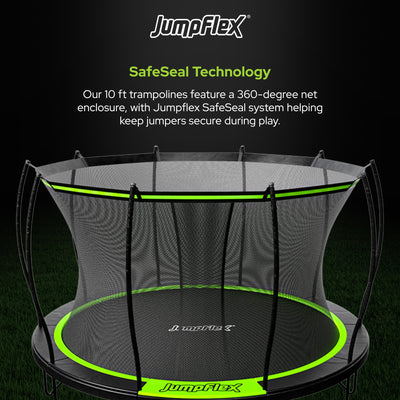 Jumpflex FLEX 12' Trampoline, Outdoor Play Equipment with PROJAM Basketball Hoop