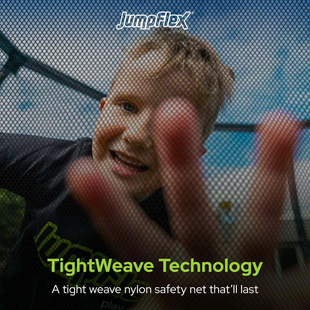 Jumpflex FLEX 12' Round Trampoline, Outdoor Play Equipment & Safety Net & Ladder