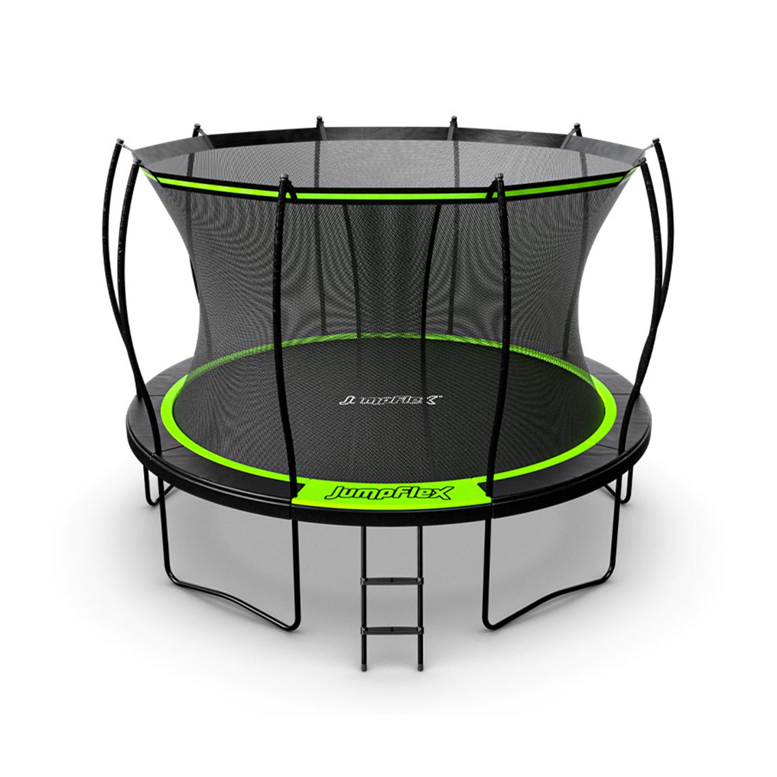 Jumpflex FLEX 12' Round Trampoline, Outdoor Play Equipment & Safety Net & Ladder - VMInnovations