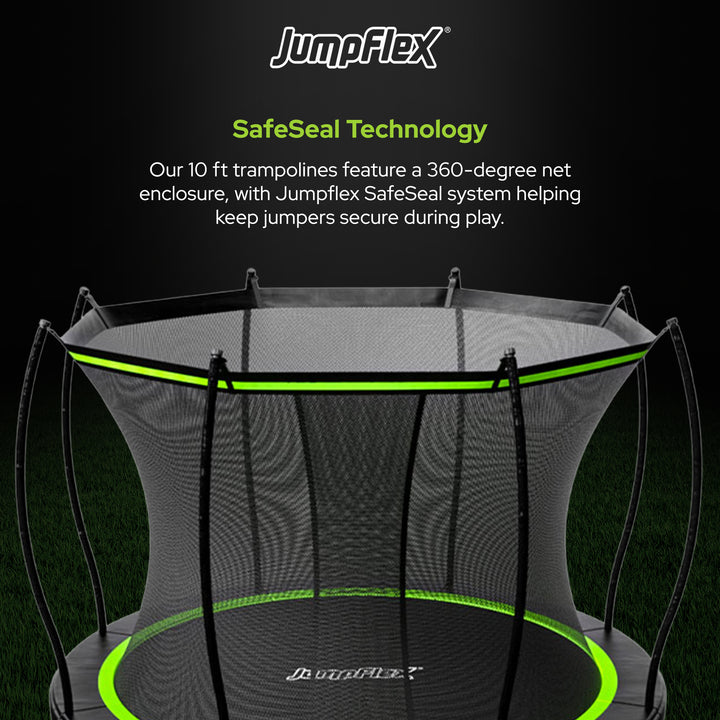 Jumpflex FLEX 10' Round Trampoline Outdoor Play Set with SMARTSHADE Canopy Cover