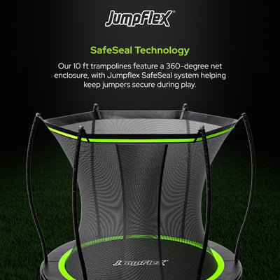 Jumpflex FLEX 8' Trampoline, Outdoor Play Equipment with PROJAM Basketball Hoop