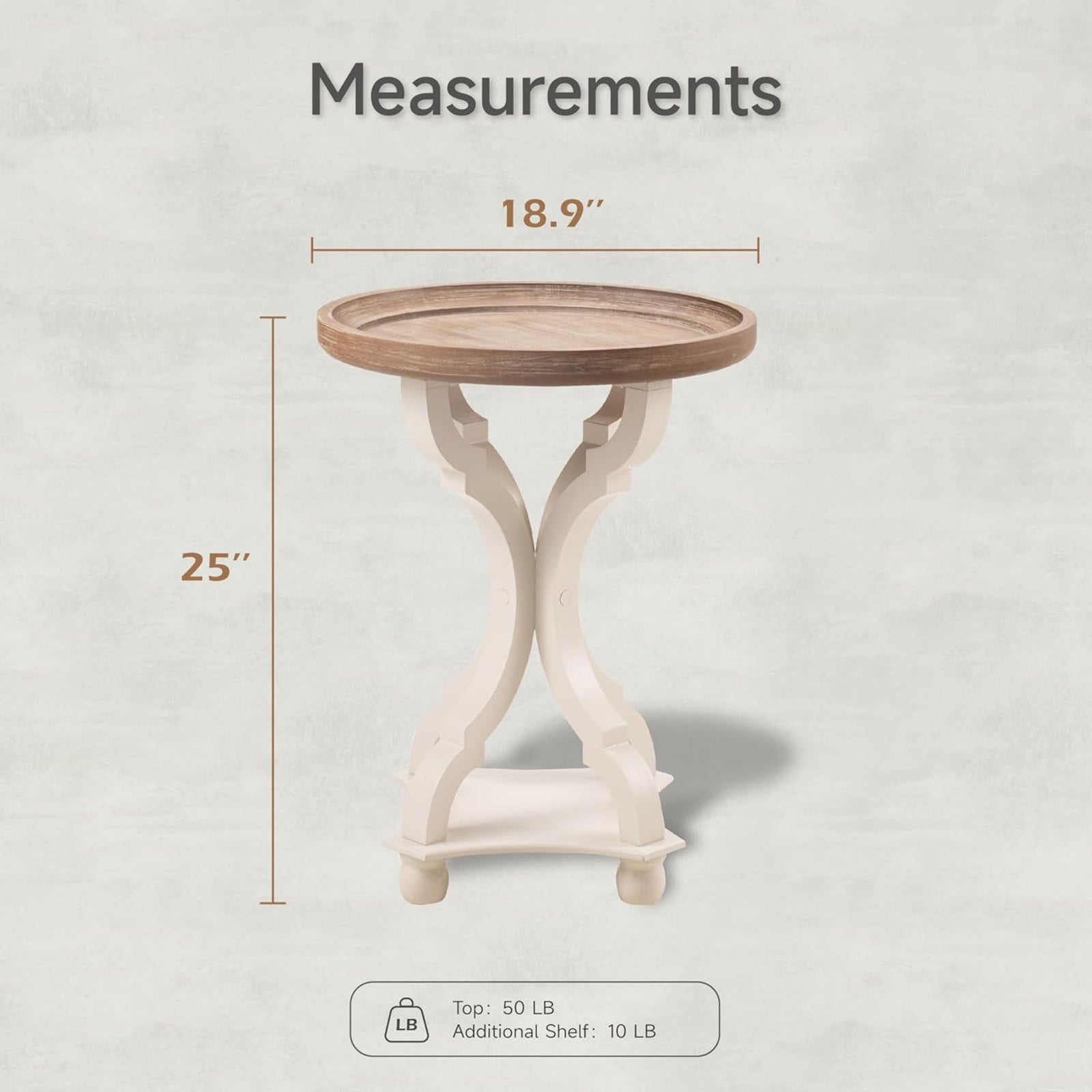 COZAYH Round Rustic Wood End Table Accent Nightstand SideTable Bedroom(Open Box) - VMInnovations