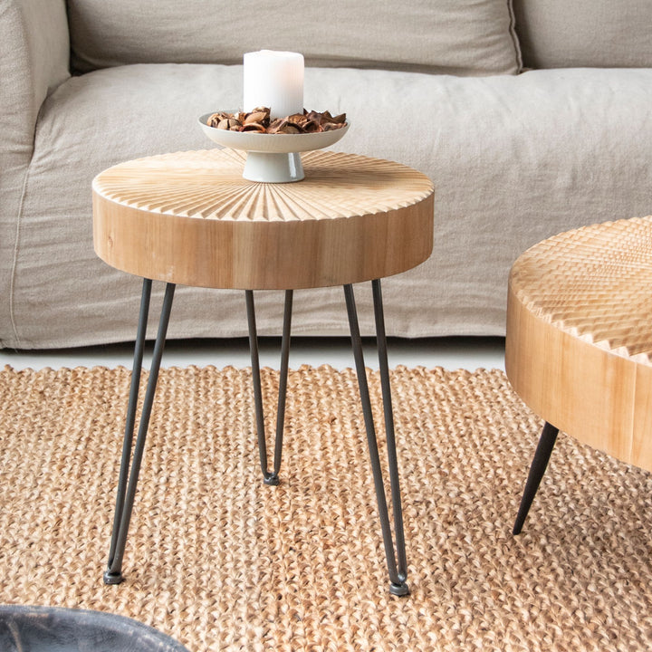 COZAYH 2 Piece Round Coffee Tables, Wooden Living Room Furniture (Open Box)