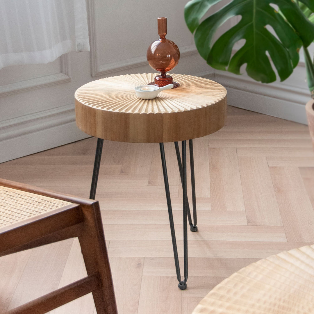 COZAYH 2 Piece Round Coffee Tables, Wooden Living Room Furniture (Open Box)