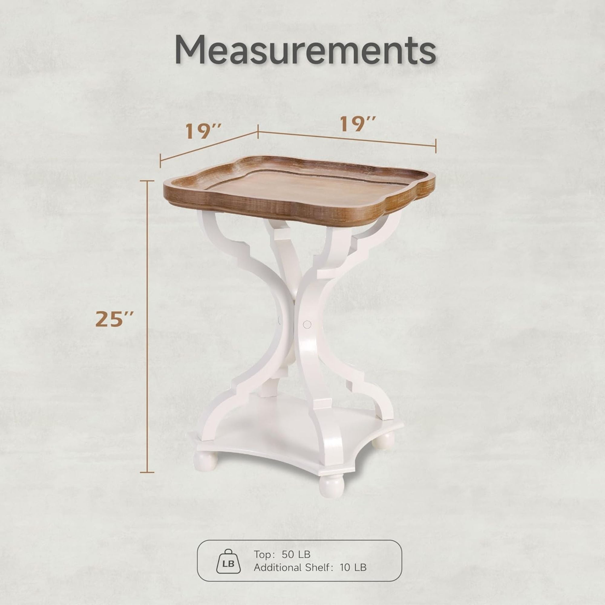 COZAYH Square Rustic Wood End Table Accent Bedroom Side Table, White (Open Box)