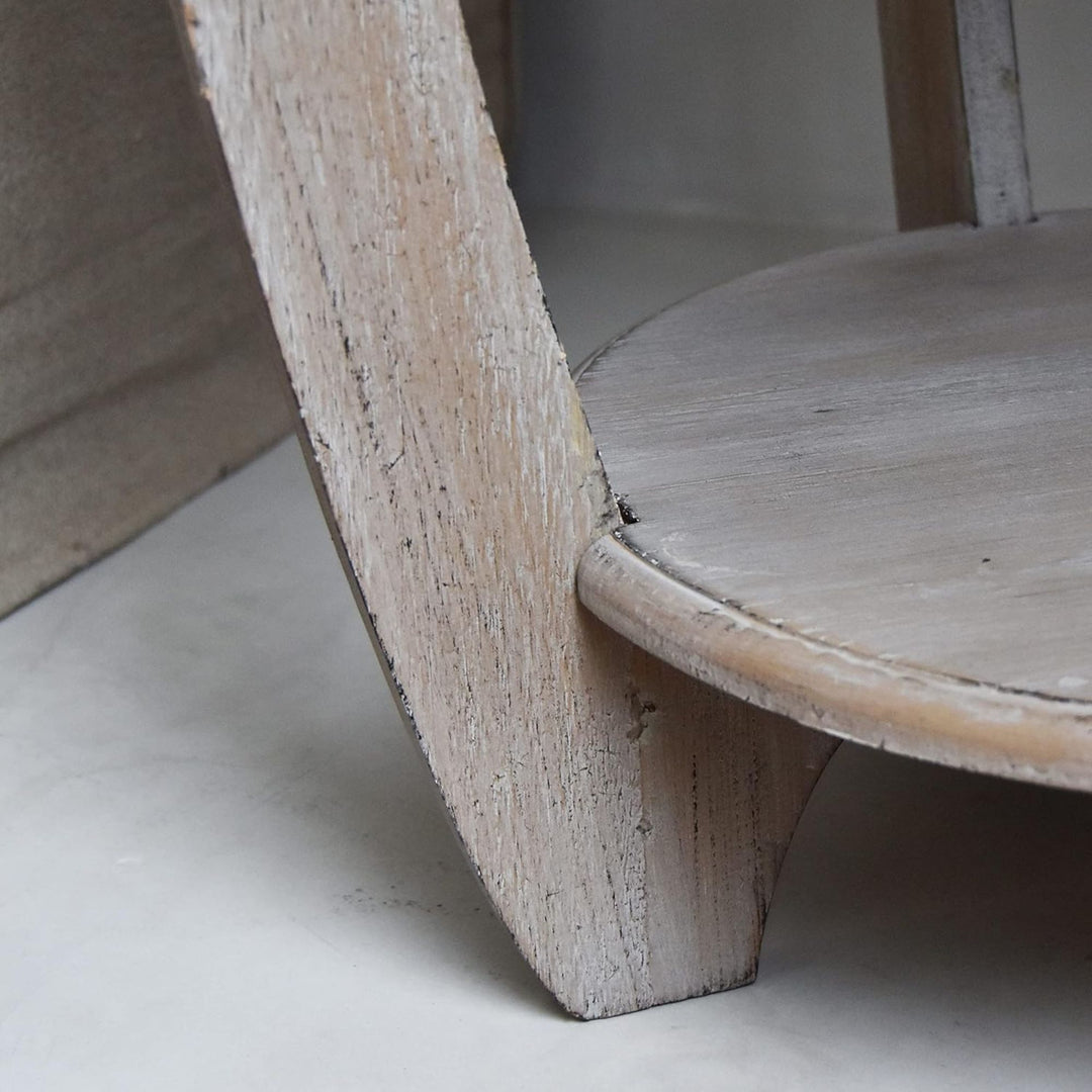 COZAYH Rustic Farmhouse Wooden End Table with Storage Shell (For Parts)